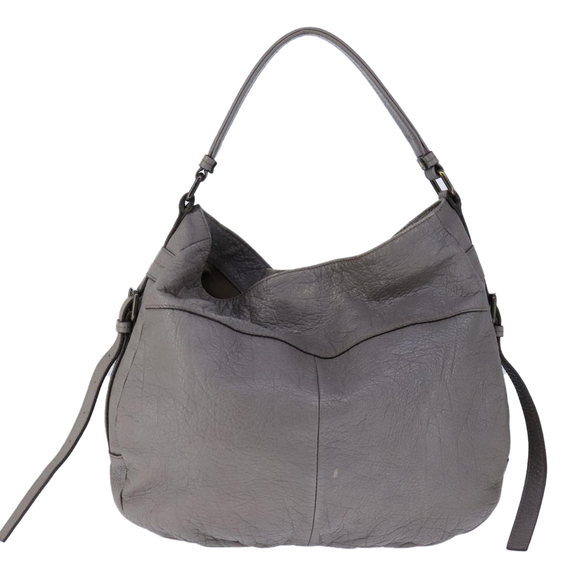 BURBERRY Blue Label Shoulder Bag Leather Gray Auth ti2581 - Picture 2 of 16